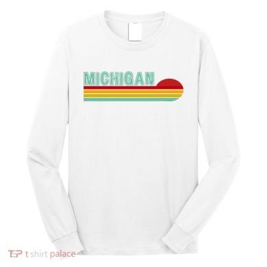 Michigan Retro Sunset Logo Long Sleeve Shirt