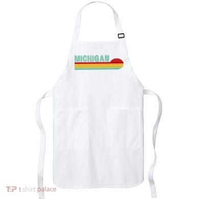 Michigan Retro Sunset Logo Apron