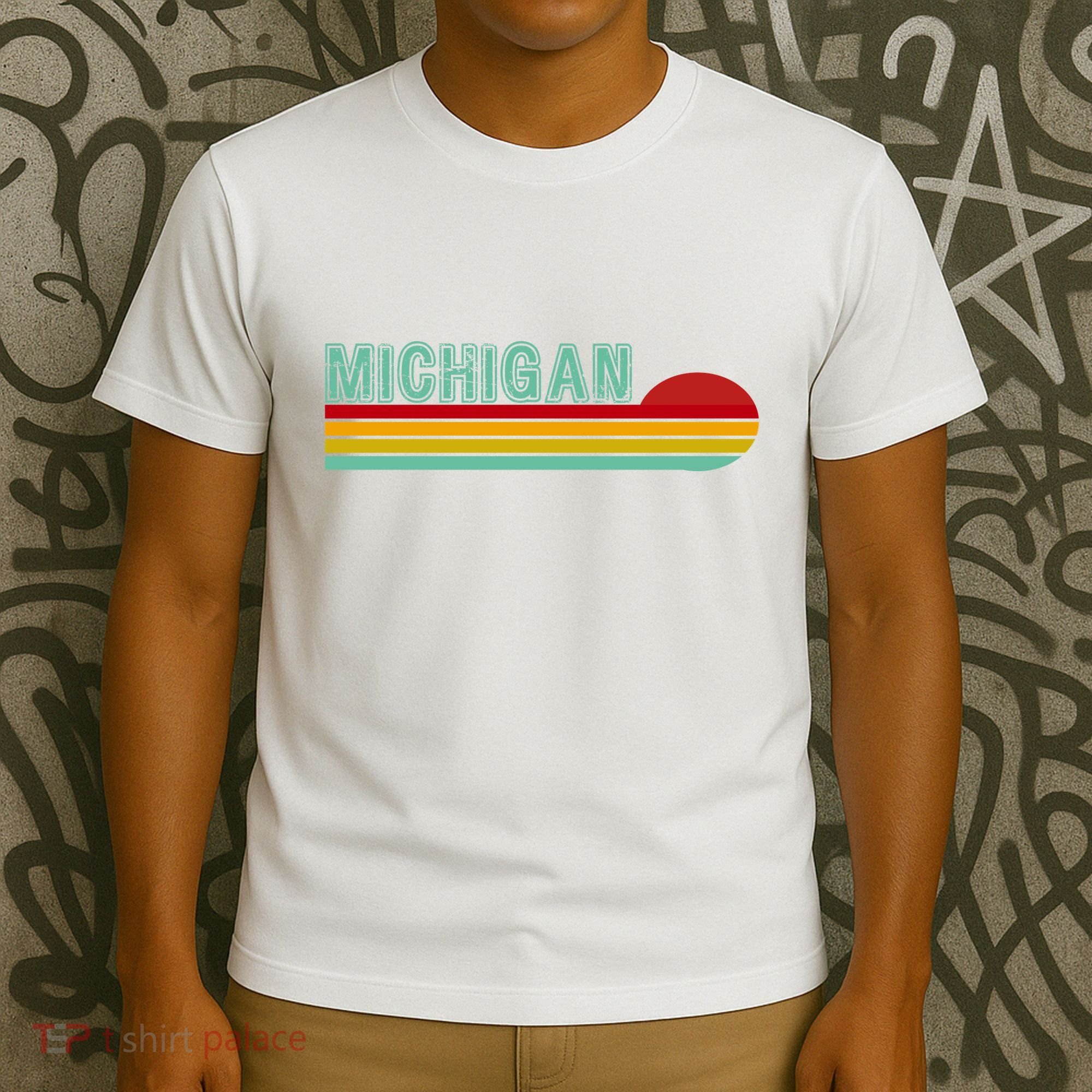 Michigan Retro Sunset Logo T-Shirt