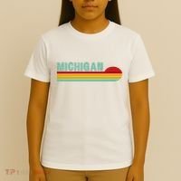 Michigan Retro Sunset Logo T-Shirt thumb 4