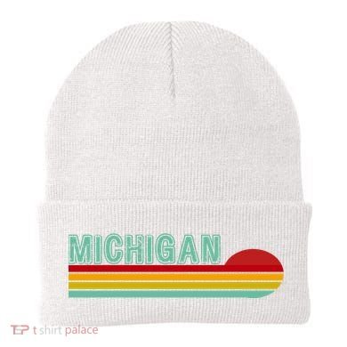 Michigan Retro Sunset Logo Beanie