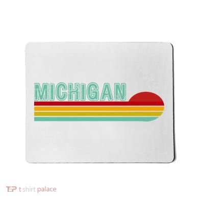 Michigan Retro Sunset Logo Mousepad