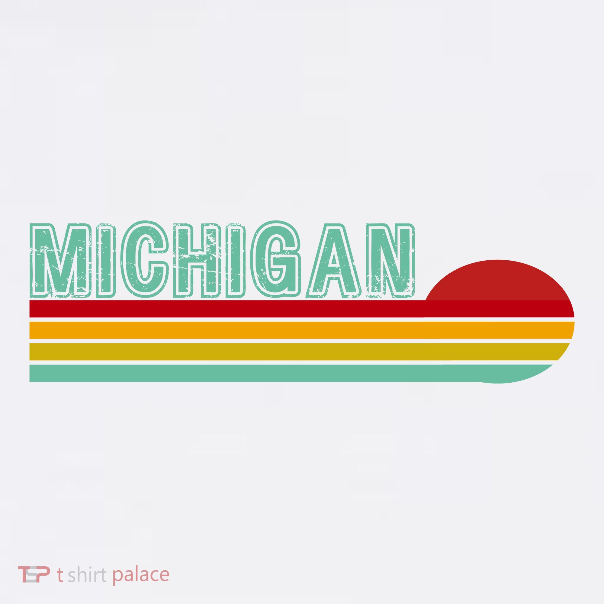 Michigan Retro Sunset Logo Mousepad