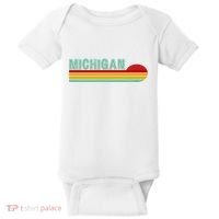 Michigan Retro Sunset Logo Baby Bodysuit thumb 0