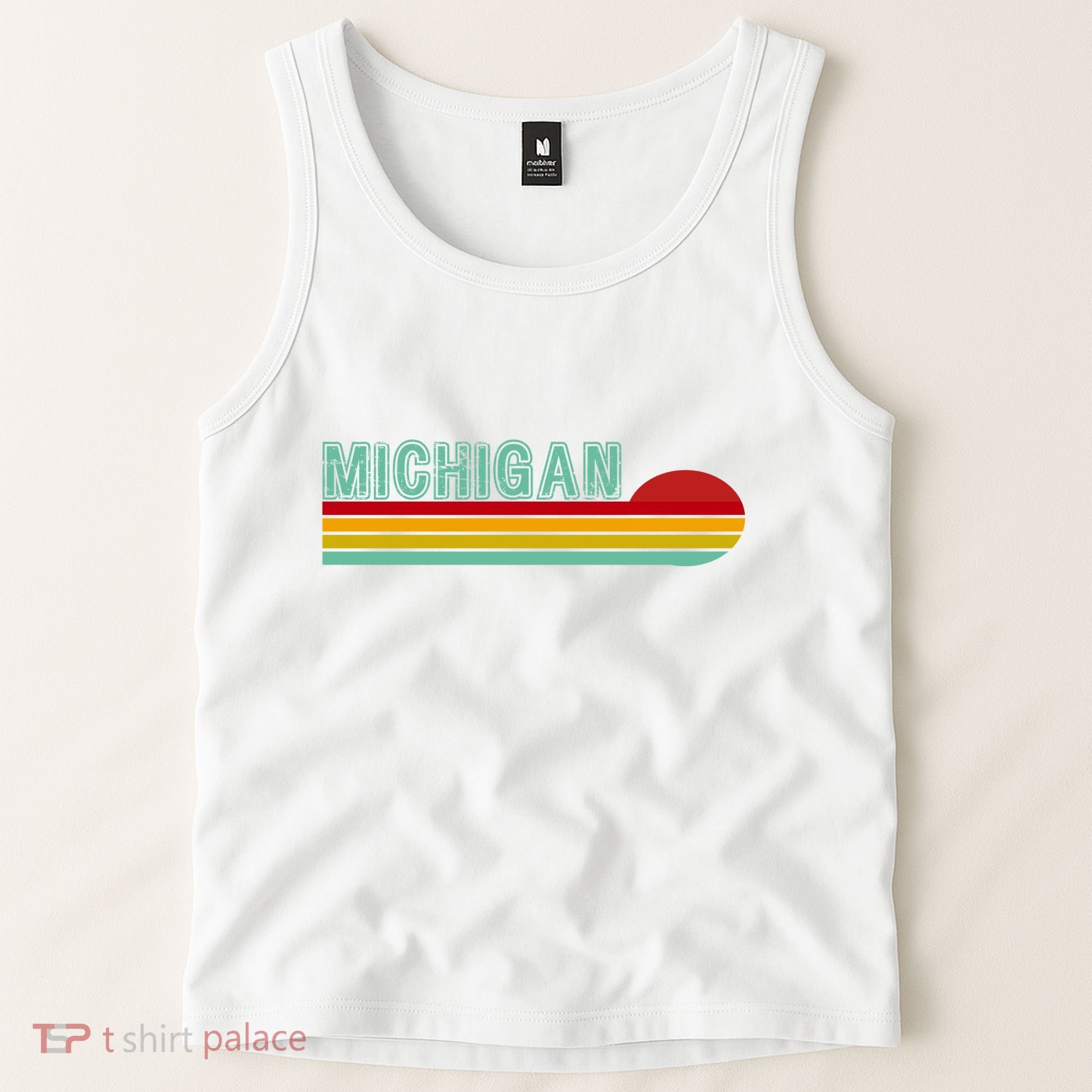 Michigan Retro Sunset Logo Tank Top