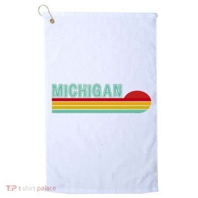 Michigan Retro Sunset Logo Golf Towel