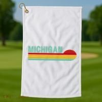 Michigan Retro Sunset Logo Golf Towel thumb 1