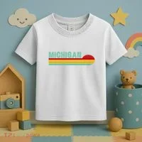 Michigan Retro Sunset Logo Toddler T-Shirt thumb 3