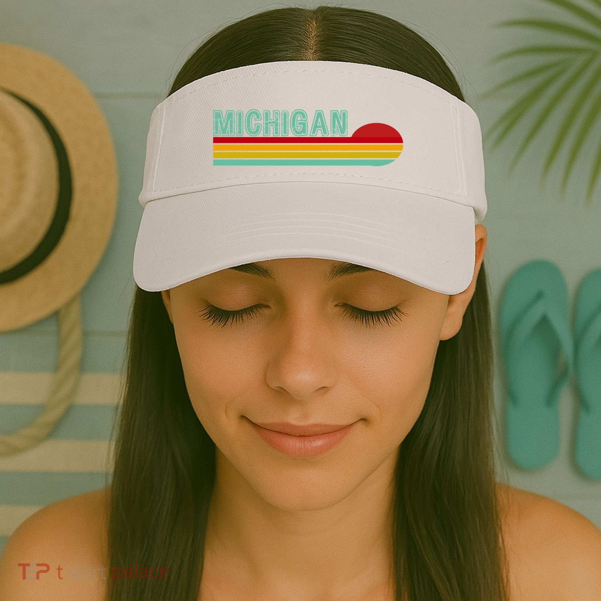 Michigan Retro Sunset Logo Visor