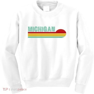 Michigan Retro Sunset Logo Kids Sweatshirt