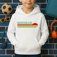 Michigan Retro Sunset Logo Kids Hoodie thumb 2