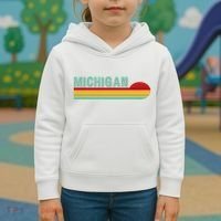 Michigan Retro Sunset Logo Kids Hoodie thumb 3