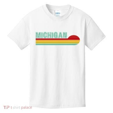 Michigan Retro Sunset Logo Kids T-Shirt