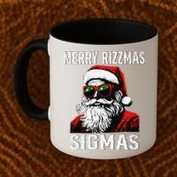 Merry Rizzmas Teens School Retro Christmas Santa Claus Coffee Mug thumb 2