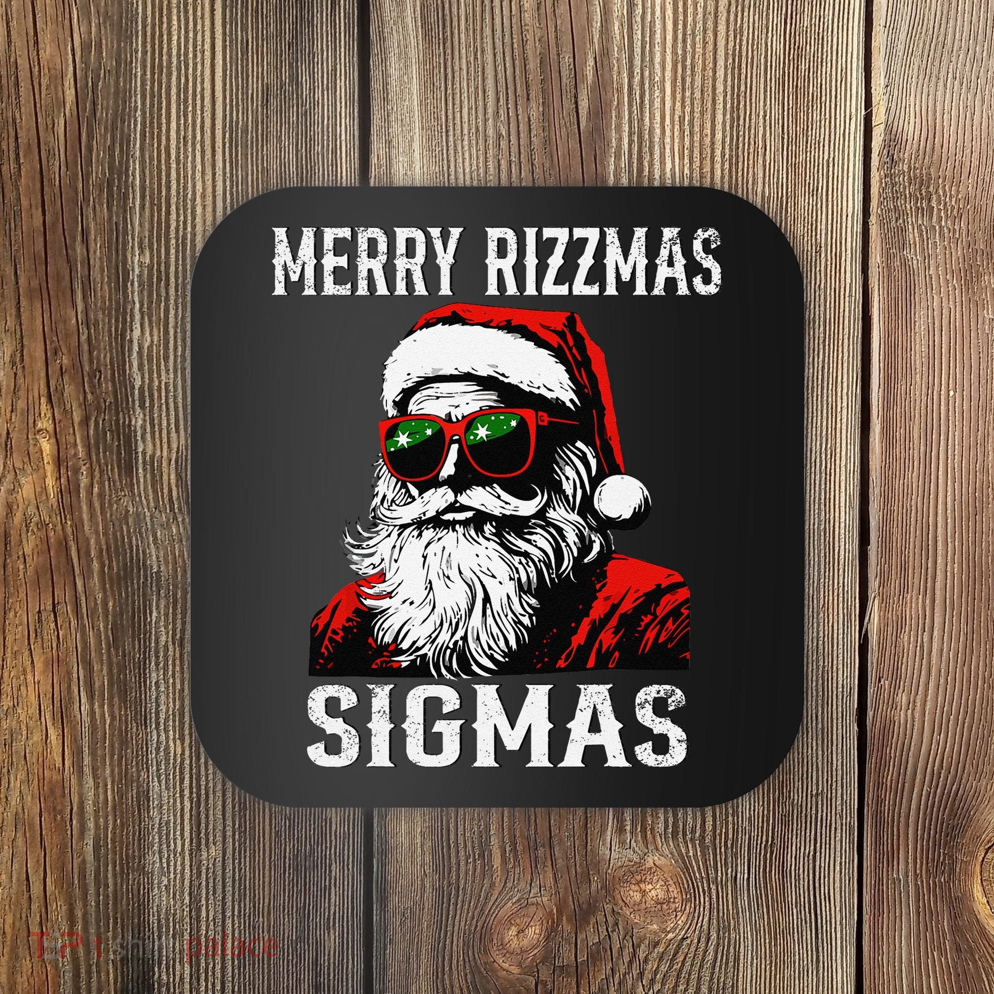 Merry Rizzmas Teens School Retro Christmas Santa Claus Coaster