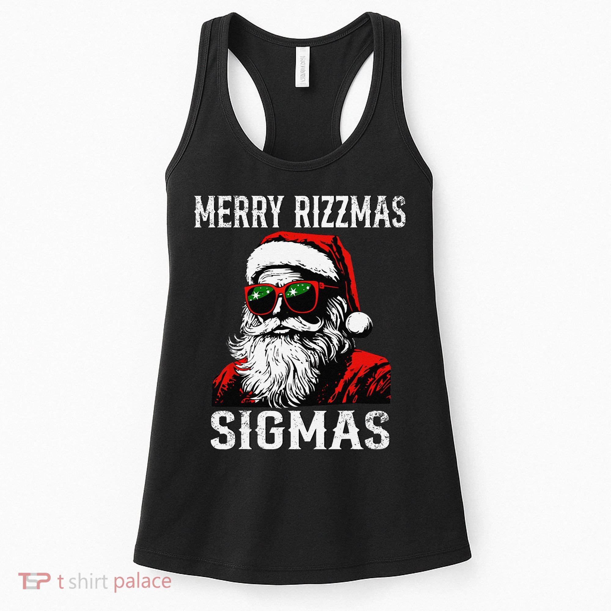 Merry Rizzmas Teens School Retro Christmas Santa Claus Women's Tank Top
