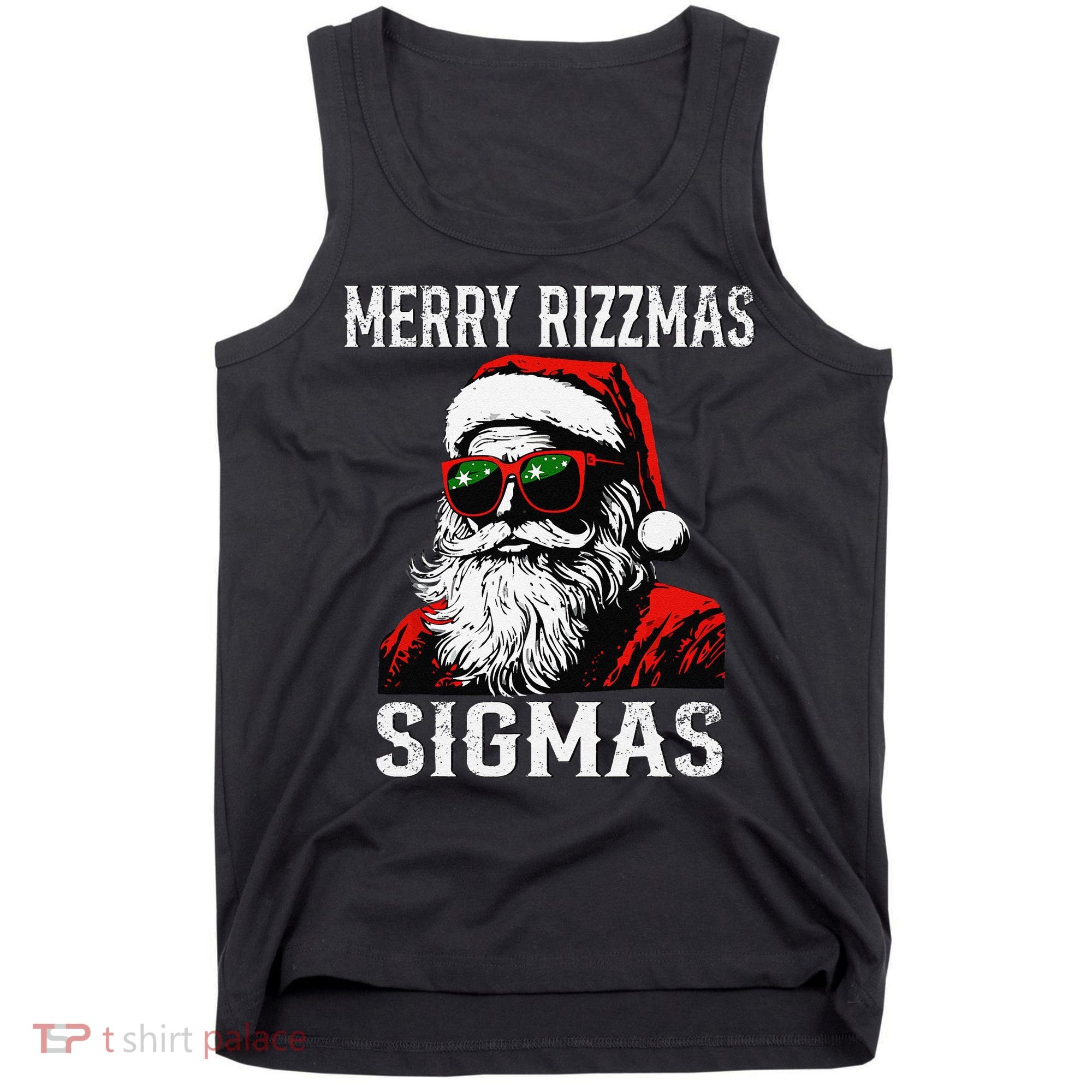 Merry Rizzmas Teens School Retro Christmas Santa Claus Tank Top