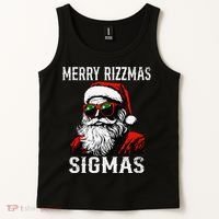 Merry Rizzmas Teens School Retro Christmas Santa Claus Tank Top thumb 2