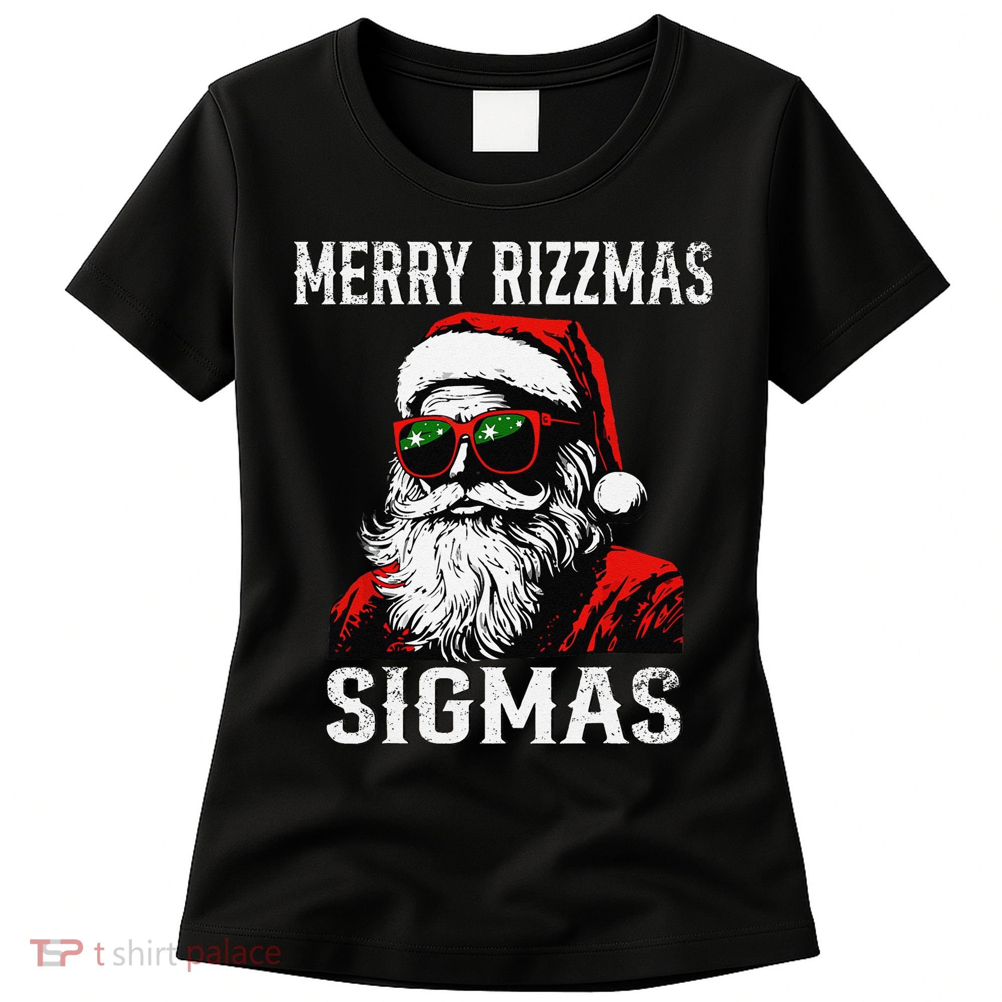 Merry Rizzmas Teens School Retro Christmas Santa Claus Women's T-Shirt