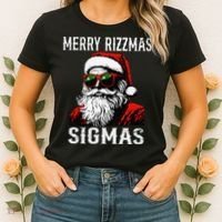 Merry Rizzmas Teens School Retro Christmas Santa Claus Women's T-Shirt thumb 2