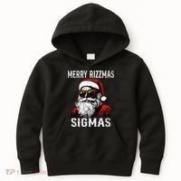Merry Rizzmas Teens School Retro Christmas Santa Claus Kids Hoodie thumb 0