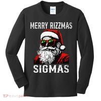 Merry Rizzmas Teens School Retro Christmas Santa Claus Kids Long Sleeve Shirt thumb 0