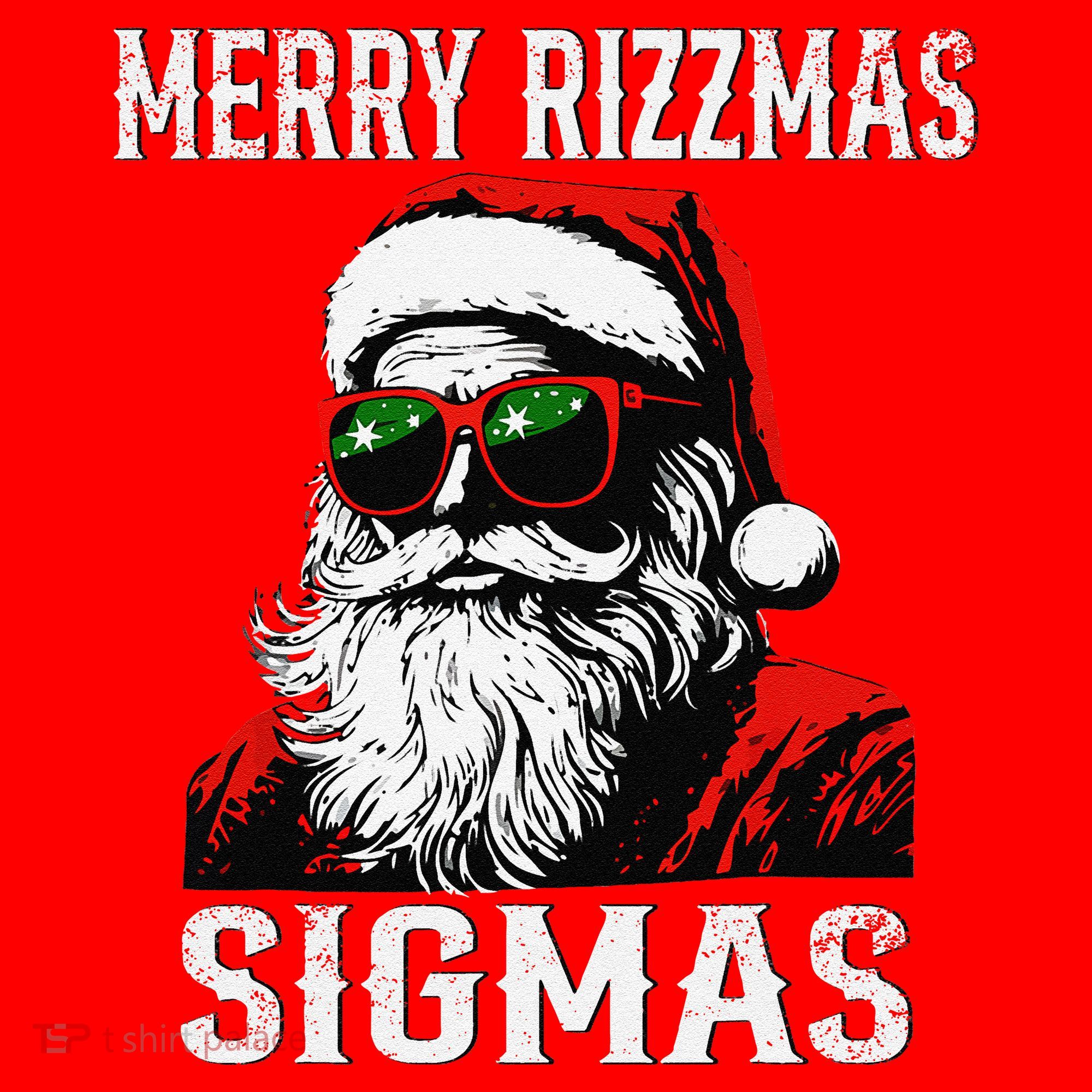 Merry Rizzmas Teens School Retro Christmas Santa Claus Santa Hat