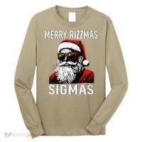 Merry Rizzmas Teens School Retro Christmas Santa Claus Long Sleeve Shirt thumb 0