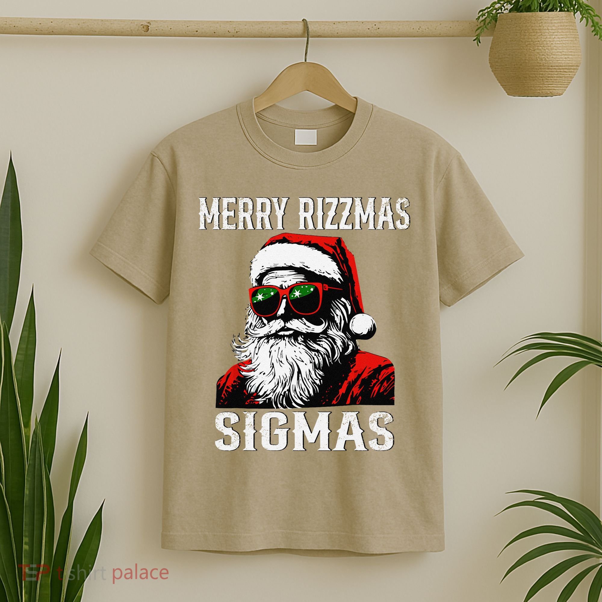 Merry Rizzmas Teens School Retro Christmas Santa Claus T-Shirt