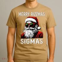 Merry Rizzmas Teens School Retro Christmas Santa Claus T-Shirt thumb 3