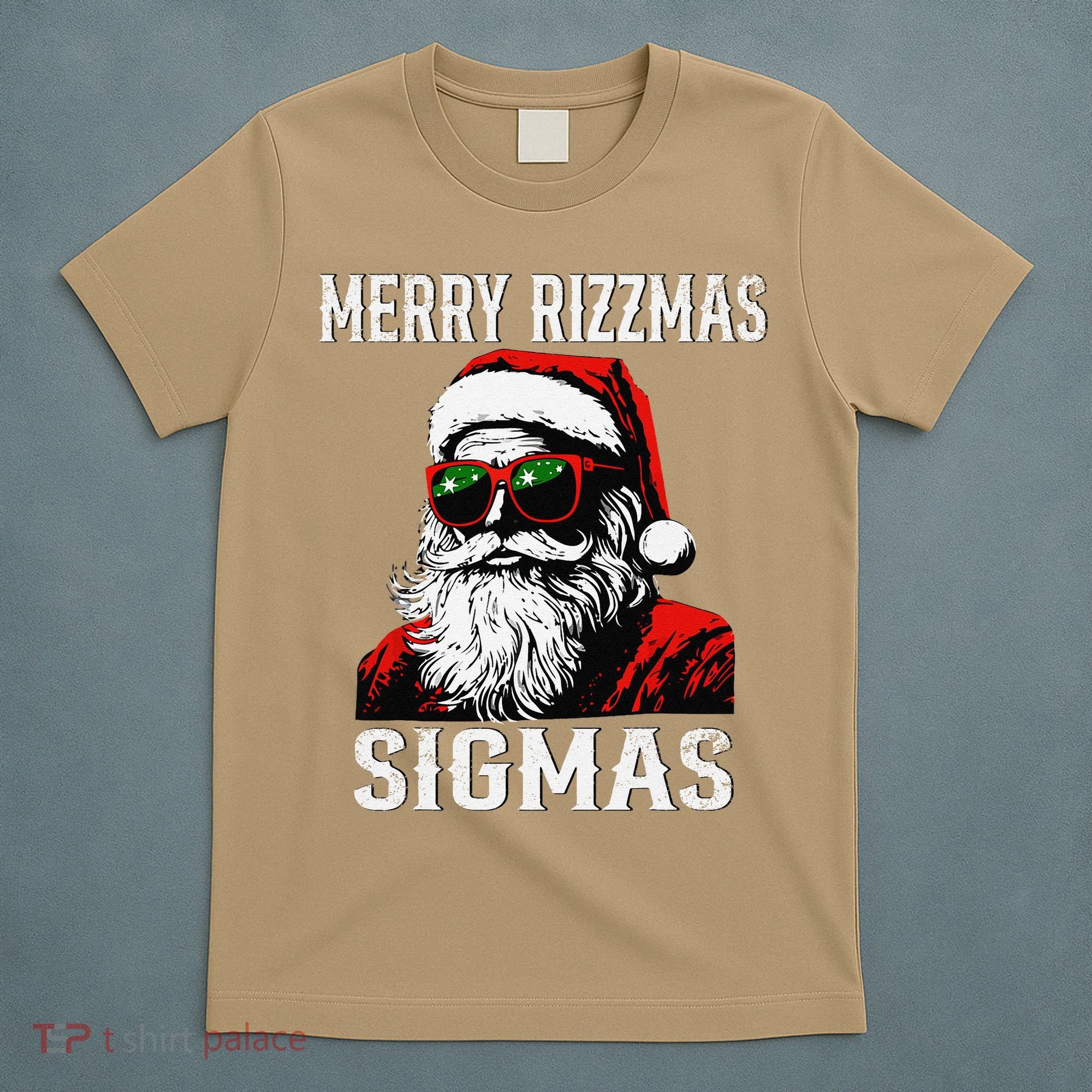 Merry Rizzmas Teens School Retro Christmas Santa Claus T-Shirt
