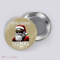 Merry Rizzmas Teens School Retro Christmas Santa Claus Button thumb 0