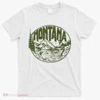 Montana Retro Trout Fishing Vintage Fly Fisherman Sketch T-Shirt thumb 0