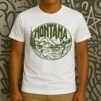 Montana Retro Trout Fishing Vintage Fly Fisherman Sketch T-Shirt thumb 3