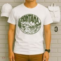 Montana Retro Trout Fishing Vintage Fly Fisherman Sketch T-Shirt thumb 6