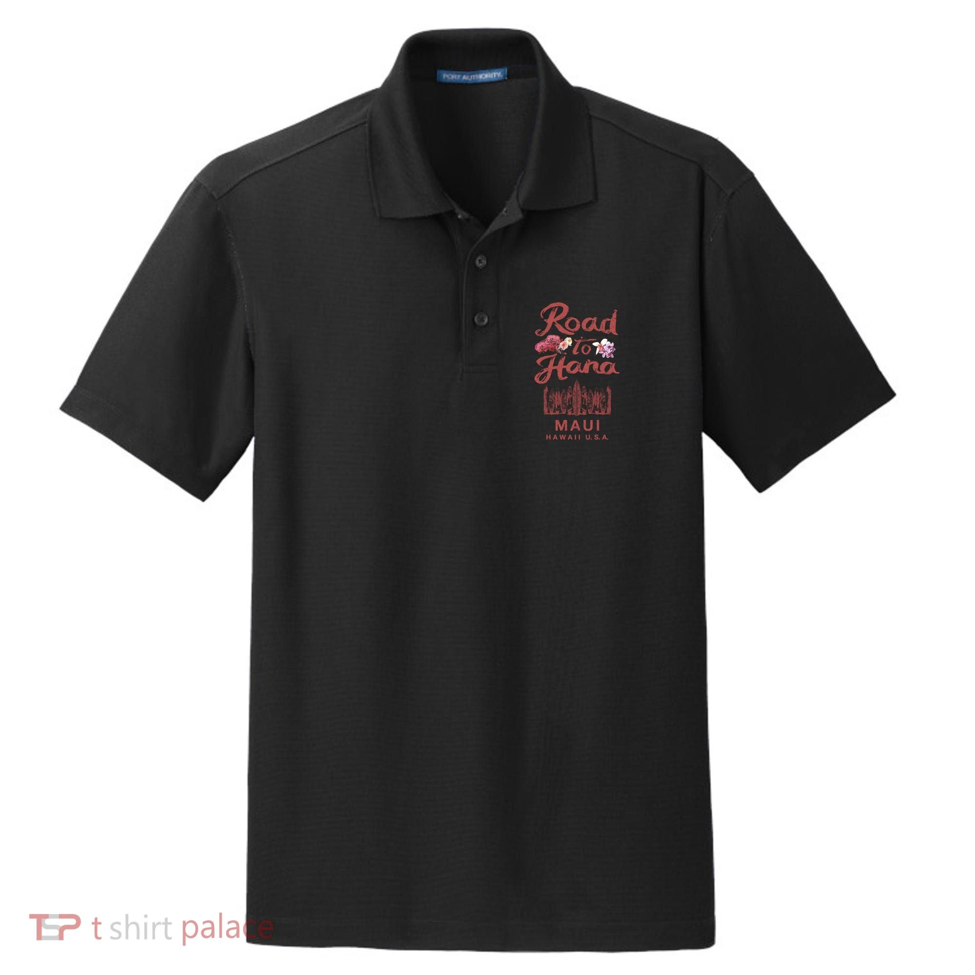 Maui Road To Hana Hawaii Retro Hawaiian Gift Dry Zone Grid Polo