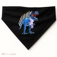 Menorasaurus Rex T Rex Dinosaur Hanukkah Gift USA-Made Doggie Bandana thumb 0