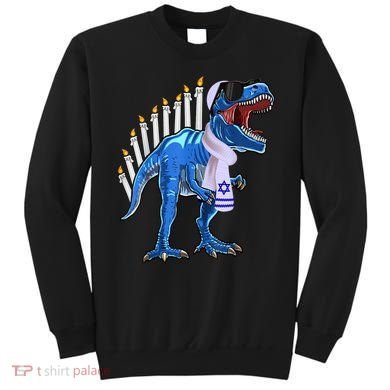 Menorasaurus Rex T Rex Dinosaur Hanukkah Gift Sweatshirt
