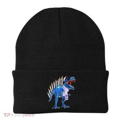 Menorasaurus Rex T Rex Dinosaur Hanukkah Gift Beanie