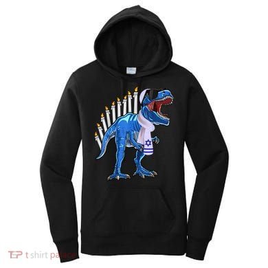 Menorasaurus Rex T Rex Dinosaur Hanukkah Gift Women's Hoodie