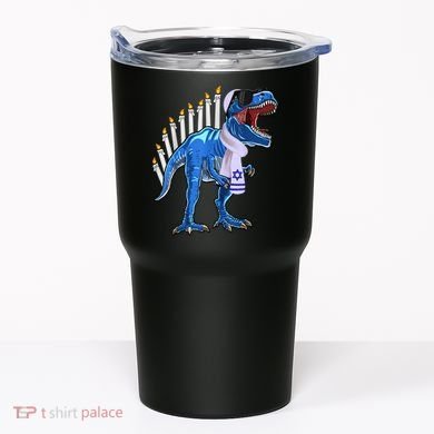 Menorasaurus Rex T Rex Dinosaur Hanukkah Gift Tumbler