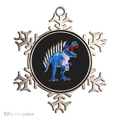 Menorasaurus Rex T Rex Dinosaur Hanukkah Gift Ornament
