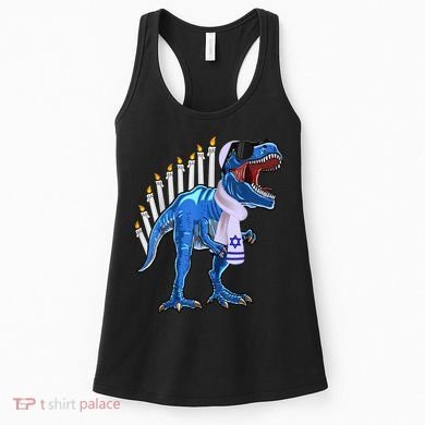 Menorasaurus Rex T Rex Dinosaur Hanukkah Gift Women's Tank Top