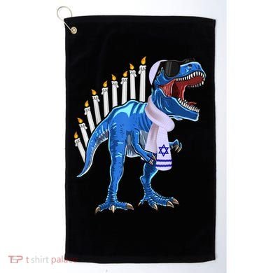 Menorasaurus Rex T Rex Dinosaur Hanukkah Gift Golf Towel