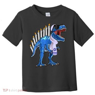 Menorasaurus Rex T Rex Dinosaur Hanukkah Gift Toddler T-Shirt