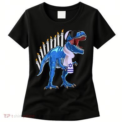 Menorasaurus Rex T Rex Dinosaur Hanukkah Gift Women's T-Shirt