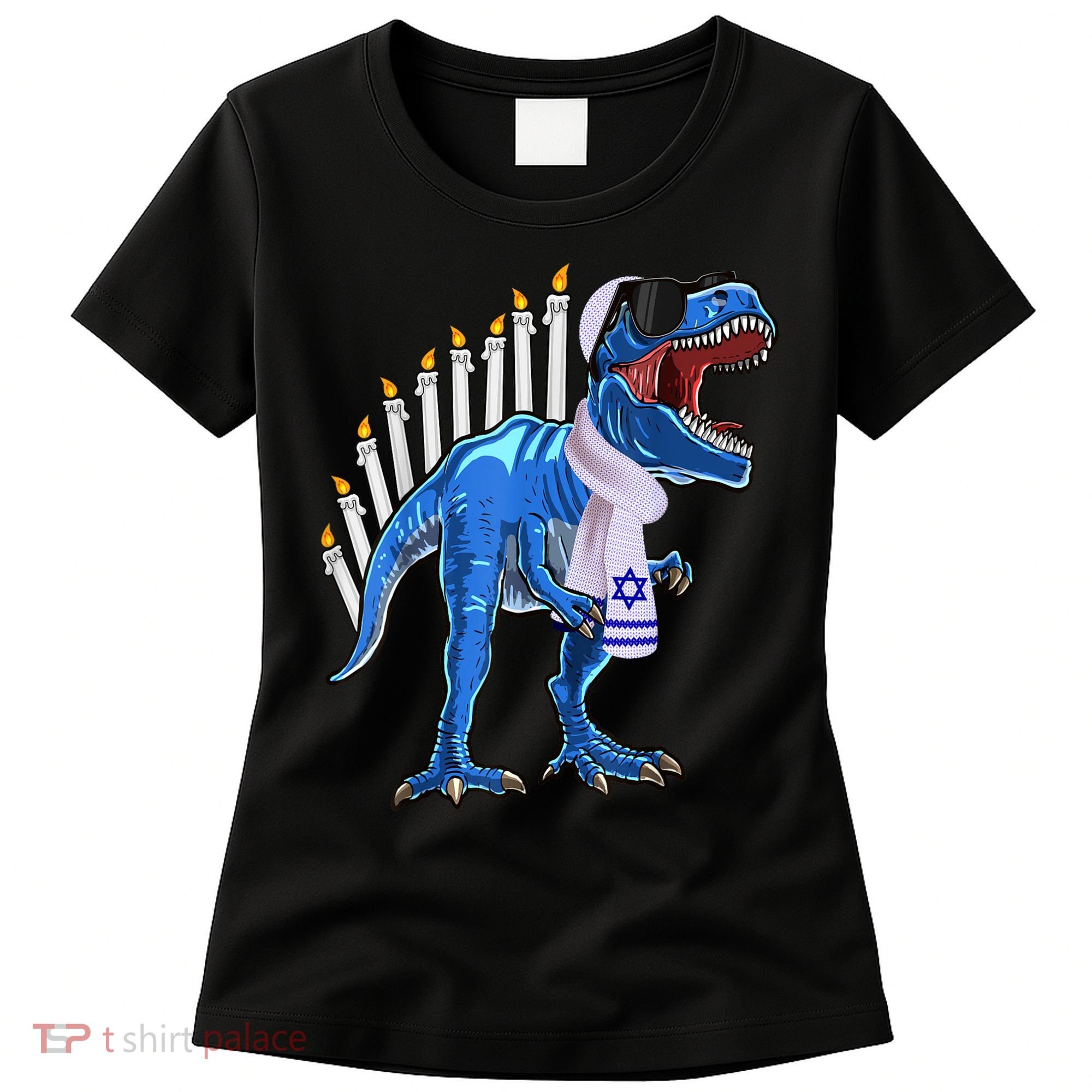 Menorasaurus Rex T Rex Dinosaur Hanukkah Gift Women's T-Shirt