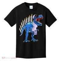 Menorasaurus Rex T Rex Dinosaur Hanukkah Gift Kids T-Shirt thumb 0