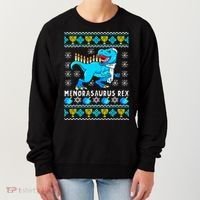 Menorasaurus Rex T Rex Dinosaur Hanukkah Women's Sweatshirt thumb 0