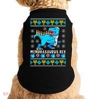 Menorasaurus Rex T Rex Dinosaur Hanukkah Doggie Tank thumb 0